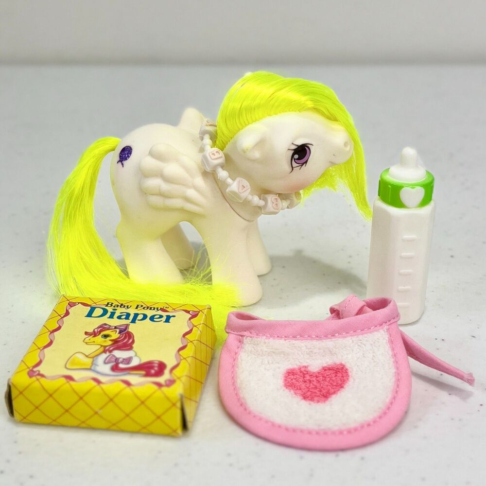 VTG Hasbro G1 My Little Pony Baby Surprise Some Accessories White Purple Balloon
